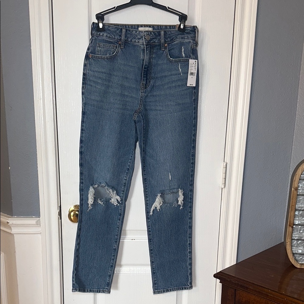 Pacsun stretch mom jean high rise straight leg size‎ 25 color blue